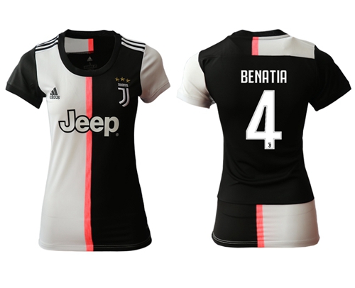 Women's Juventus #4 Benatia Home Soccer Club Jersey